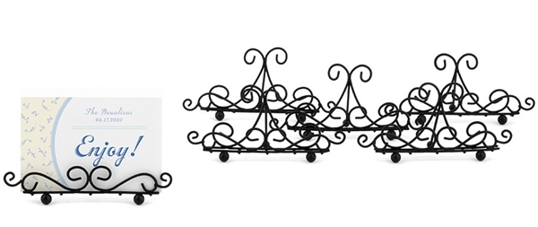 Matte Black Ornamental Wire Stationery/Place Card Holders (Set of 6)