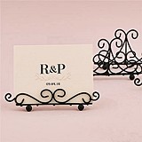 Matte Black Ornamental Wire Stationery/Place Card Holders (Set of 6)