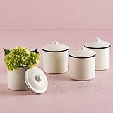 French Provencal Mini Decorative Canisters with Lids (Set of 4)