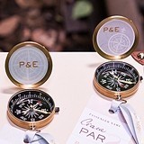 Personalized "Vintage Travel" Brass Compass Favor (Set of 6)