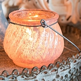 Miniature Glass Tealight Holders With Wire Hangers (Package of 6)