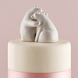 Glazed Porcelain Interlocking Bear Hug Cake Topper/Figurine Set