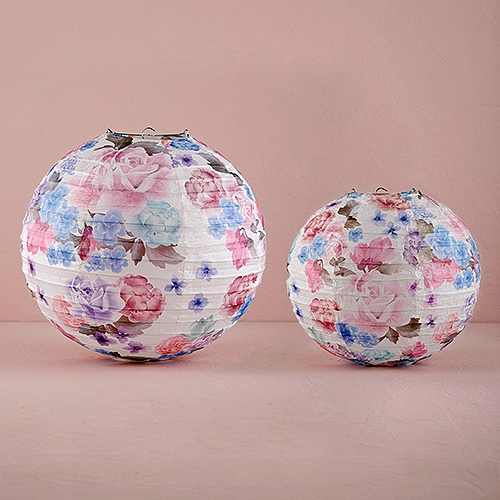 Weddingstar Round Paper Lantern with Vintage Floral Print (2 Sizes)