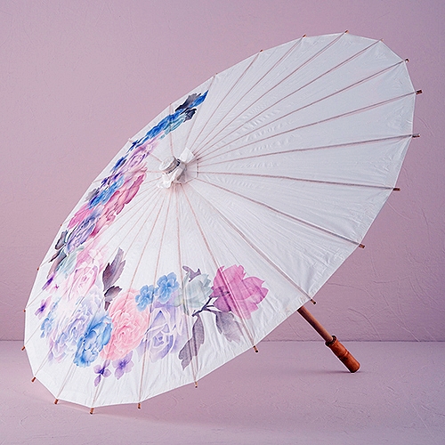 Weddingstar Vintage Floral Print Paper Parasol