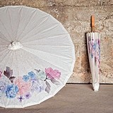 Weddingstar Vintage Floral Print Paper Parasol