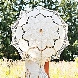 Weddingstar Antiqued Battenburg Ivory-Colored Lace Parasol