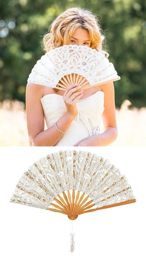 Weddingstar Vintage-Look White Lace Hand Fan