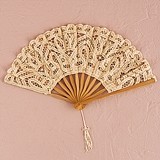 Weddingstar Vintage-Inspired Antique Ivory-Colored Lace Hand Fan