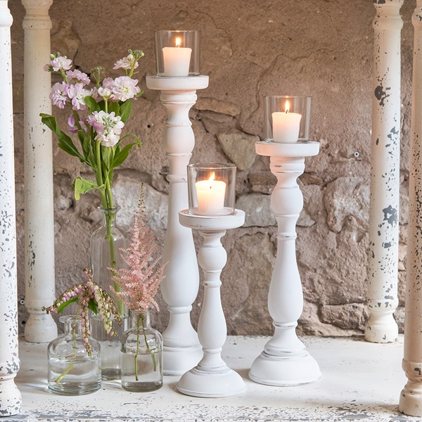 Weddingstar Shabby Chic Spindle Candle Holders (Set of 3)