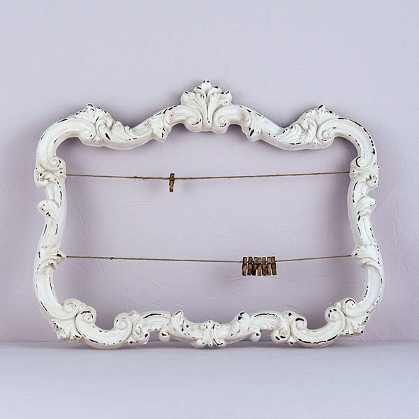 Open Ornate Vintage-Inspired Frame with Antique White Finish