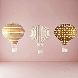 Weddingstar Hot Air Balloon Paper Lanterns in Gold & White (Set of 3)