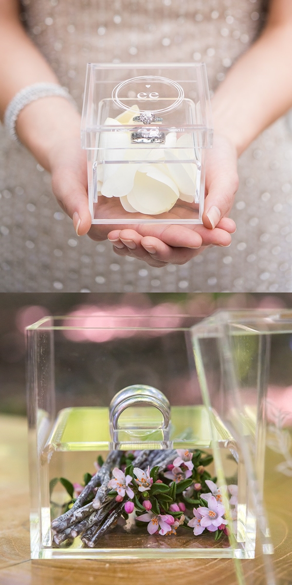"Monogram Simplicity" Personalized Acrylic Wedding Ring Box