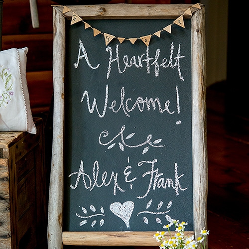 Weddingstar Self-Standing Chalkboard Sign with Rustic Wood Frame