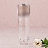 Weddingstar Modern Stemless Glass Flute with Silver Ombre Fade
