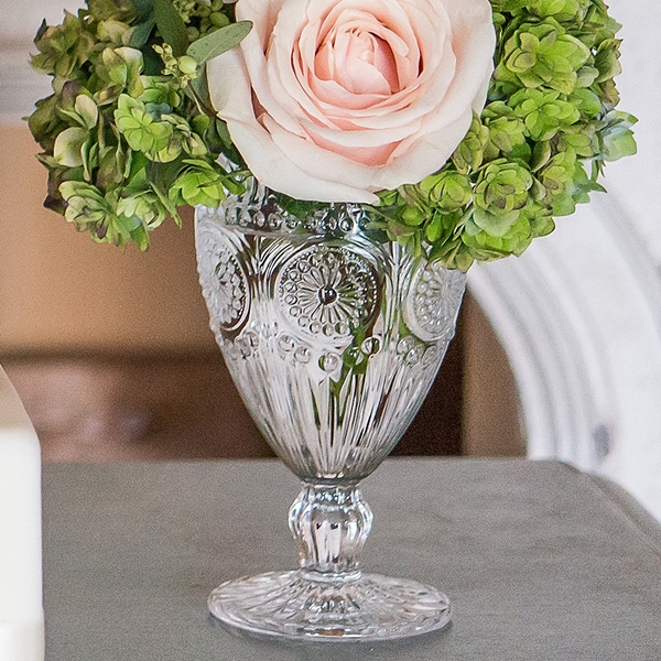 Weddingstar Vintage-Inspired Pressed-Glass Goblet in Clear