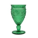 Weddingstar Vintage-Inspired Pressed-Glass Goblet in Green