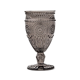Weddingstar Vintage-Inspired Pressed-Glass Goblet in Black