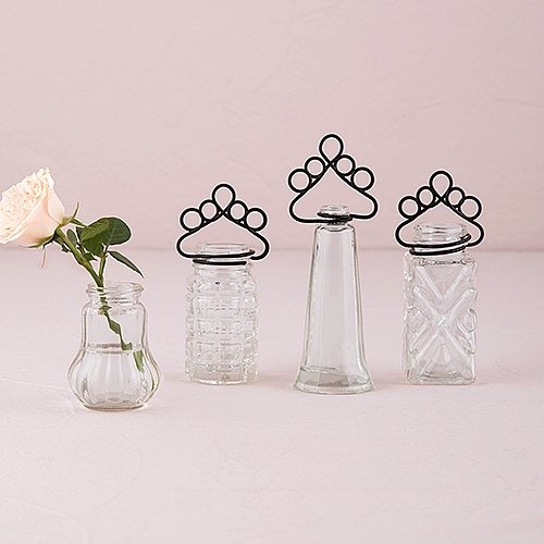 Vintage-Inspired Pressed-Glass Stationery/Place Card Holder (Set of 4)