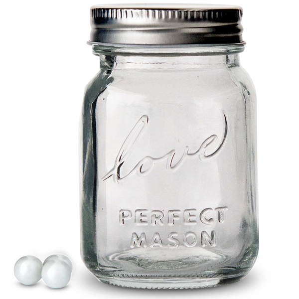 Vintage-Inspired Raised-Script Love Mini Mason Jars (Set of 6)