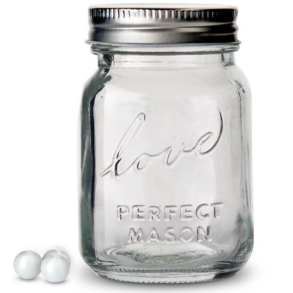 Personalized 3.5 oz Glass Mason Jar with Lid