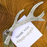 Woodsy Silver-Colored Antler-Shaped Bottle Openers (Set of 6)