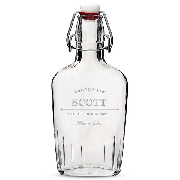 Old School Personalized Vintage-Inspired Swingtop Glass Flask