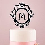 Weddingstar Beautiful Floating Monogram Black Acrylic Cake Topper