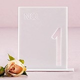 White Acrylic Table Number In Block Style (Numbers 1-24 Available)