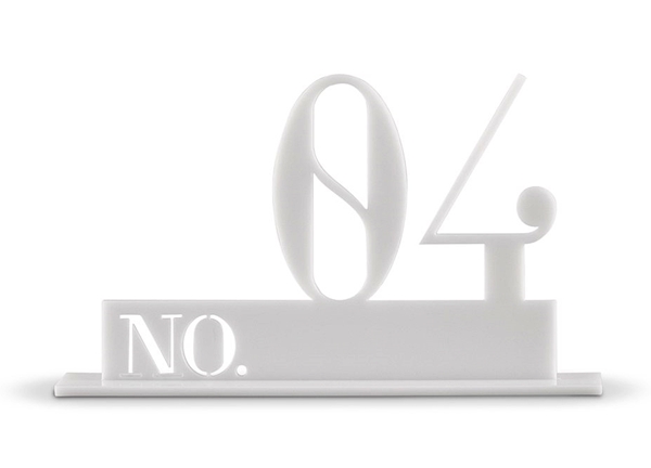 Double Digit Style White Acrylic Table Number (Numbers 1-24 Available)