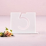 Top-Aligned Style White Acrylic Table Number (Numbers 1-24 Available)