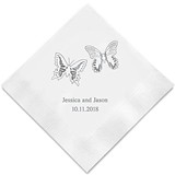 Beautiful Butterflies Motif Foil-Printed Napkins (3 Sizes) (25 Colors)