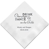 Champagne & Dance Design Foil-Printed Napkins (3 Sizes) (25 Colors)