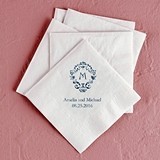 Classic Filigree Initial Foil-Printed Napkins (3 Sizes) (25 Colors)