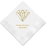 Cheers Geometric Diamond Foil-Printed Napkins (3 Sizes) (25 Colors)