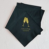 Champagne Flutes Design Foil-Printed Napkins (3 Sizes) (25 Colors)
