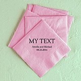 Custom Word 'My Text' Foil-Printed Napkins (3 Sizes) (25 Colors)