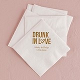 Drunk in Love Design Foil-Printed Napkins (3 Sizes) (25 Colors)