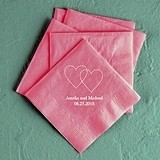 Linked Dashed Hearts Design Foil-Printed Napkins (3 Sizes) (25 Colors)