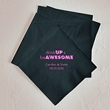 Drink Up & Be Awesome Design Foil-Printed Napkins (3 Sizes)(25 Colors)