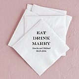"Eat Drink Marry" Foil-Printed Napkins (3 Sizes) (25 Colors)
