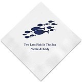 All the Fish in the Sea Foil-Printed Napkins (3 Sizes) (25 Colors)