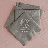 Gemstone Initial Design Foil-Printed Napkins (3 Sizes) (25 Colors)