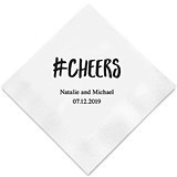Hashtag #CHEERS Design Foil-Printed Napkins (3 Sizes) (25 Colors)