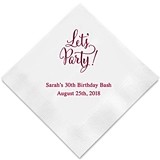 "Let's Party" Foil-Printed Napkins (3 Sizes) (25 Colors)