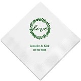 Love Wreath Design Foil-Printed Napkins (3 Sizes) (25 Colors)