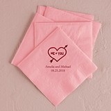 Me + You in Heart Design Foil-Printed Napkins (3 Sizes) (25 Colors)
