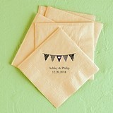 Personalized Pennants Design Foil-Printed Napkins (3 Sizes)(25 Colors)