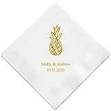 Welcoming Pineapple Design Foil-Printed Napkins (3 Sizes) (25 Colors)
