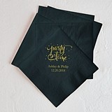 Script Party Time Design Foil-Printed Napkins (3 Sizes) (25 Colors)