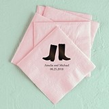 Western Boots Flutes Design Foil-Printed Napkins (3 Sizes) (25 Colors)
